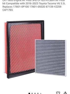 Red Engine and Gray Cabin Air Filter Kit - Compatible Home Other